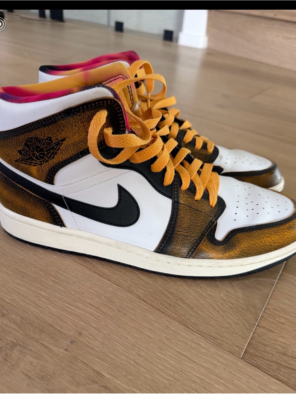 Jordan Men’s Sneakers - White, Black & Gold High-Top